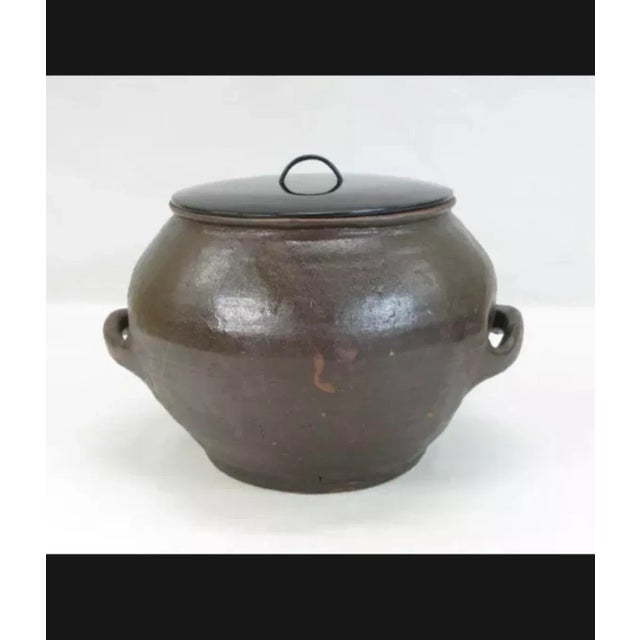 Japanese 19th Century Japanese Wabi-Sabi Mizusashi Tea Ceremony Water Vessel For Sale - Image 3 of 8