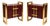 Italian Brass and Burgundy Glass Bedside Tables from Justfurnituress SRL, Set of 2 For Sale
