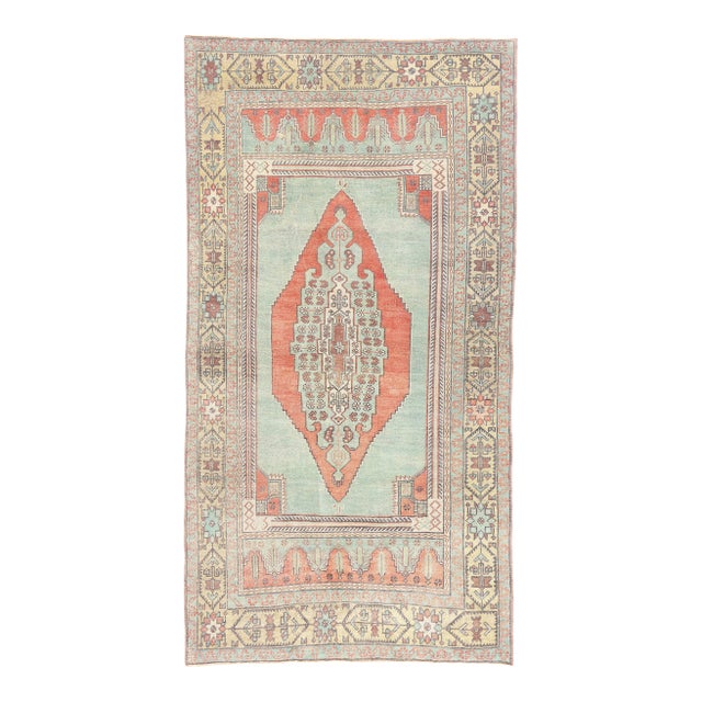 Vintage Turkish Oushak Rug, 04'07 X 08'06 For Sale