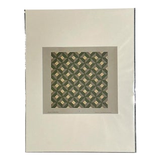 Vintage Geometric Tile Pattern Serigraph For Sale