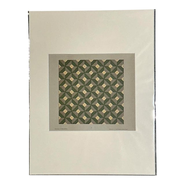 Vintage Geometric Tile Pattern Serigraph For Sale