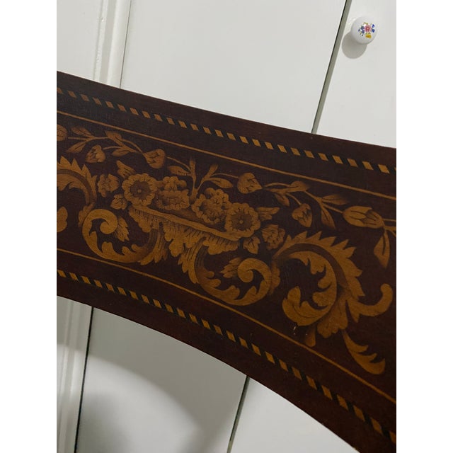 Pair 19th Century Dutch Marquetry Inlaid Mahogany Upholstered Armchairs For Sale - Image 11 of 12