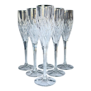 Late 20th Century Gorham Crystal Flutes, Set of 6