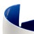 White glazed contemporary porcelain vase with blue glaze interior. 14.8h x 3.8w x 3.8d