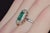 Gia Certified Natural 3.10Cts vs F Diamond Emerald 18k Solid Gold Milgrain Bezel Halo Ring, Size 6.5 For Sale In Dallas - Image 6 of 14
