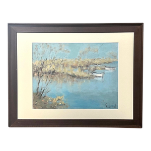 Early 1900s French Normandy Coast Painting