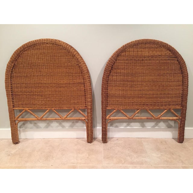 1960s Boho Chic Twin Wicker Rattan Headboards a Pair Chairish