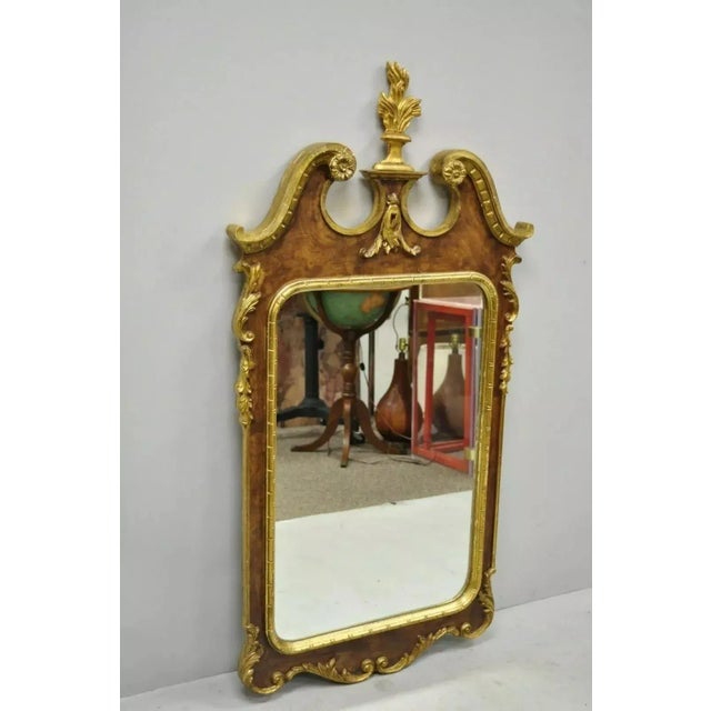 Vintage Decorative Crafts Inc American Federal Carved Wood Gold Gilt Wall Mirror For Sale - Image 10 of 10
