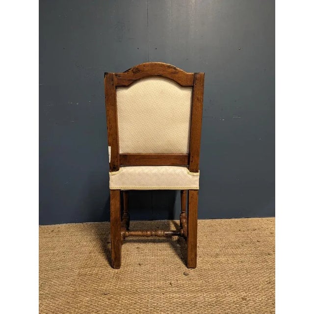 Louis XIII Brown & Beige Chair For Sale - Image 4 of 6