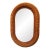1970s Mid Century French Style Oval Rattan Mirror For Sale