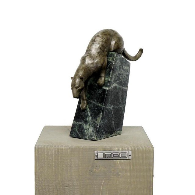 Art Deco Style Sneaking Panther Sculpture, Dark Bronze For Sale - Image 4 of 7
