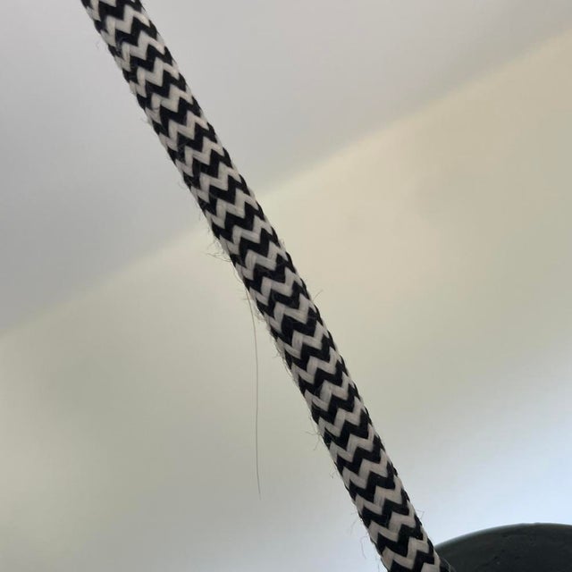 Metal Vintage Industrial Style Black Painted Aluminium Pendant Lamp, 1970s For Sale - Image 7 of 10