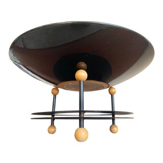 Postmodern Black Glazed Terra Cotta Wide Bowl Tazza For Sale