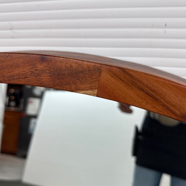 Cb2 Acacia Wood Round Wall Mirror For Sale - Image 9 of 12