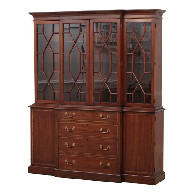 Henkel Harris Cherry 2 Piece London Breakfront For Sale