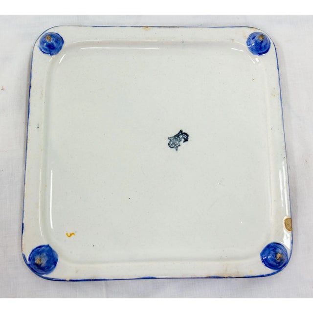 Antique French Coaster in Porcelain from Gien For Sale - Image 6 of 7