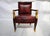 Early 21st Century Mid 20th Century Red Leather Empire Style Armchair With Gilded Figures For Sale - Image 5 of 11
