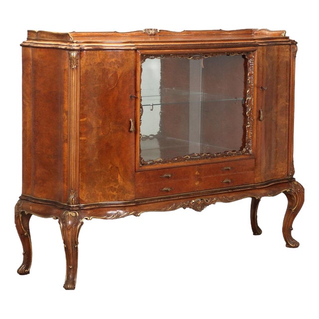 Chippendale Sideboard in Walnut and Burl For Sale