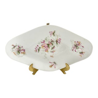Limoges Porcelain Bonbon Dish – Honeysuckle Floral French Serving Dish For Sale