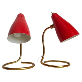 Italian Model 214 Table Lamps by Giuseppe Ostuni for Oluce, 1950s, Set of 2 For Sale