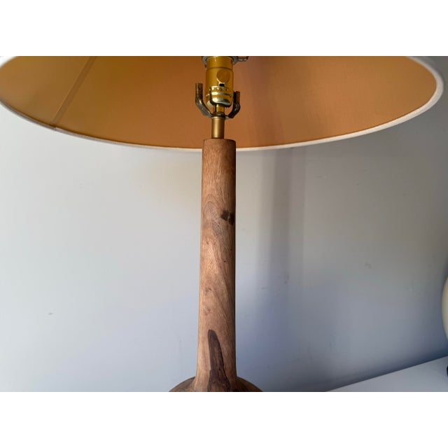 Mid 20th Century Teardrop Mango Wood Table Lamp For Sale - Image 4 of 11
