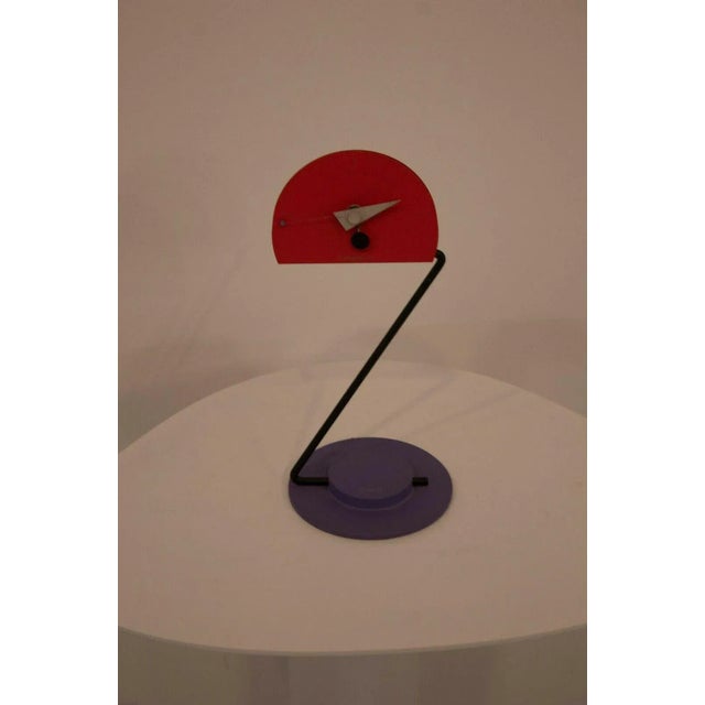 1980s Memphis Style Constructivism 1980 Aluminum Shelf Clock by Nicolai Canetti Modern For Sale - Image 5 of 12