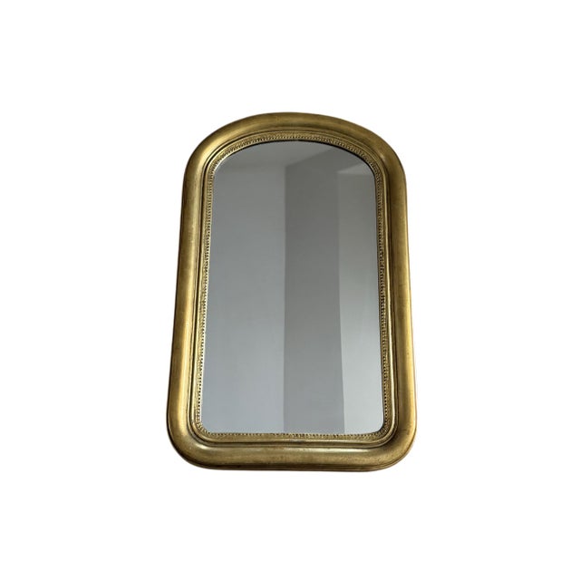 French Antique Gilt Wood Arched Mirror For Sale - Image 3 of 4