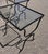 Vintage Art Deco Set of 3 Wrought Iron and Glass Garden Patio Nesting Tables For Sale - Image 9 of 11