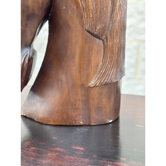 Mid 20th Century Large Hand-Carved Wood Horse Head Sculpture For Sale - Image 11 of 12