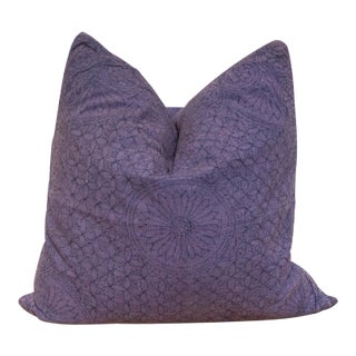 Blue Violet Hand-Stitched Pillow Cover For Sale