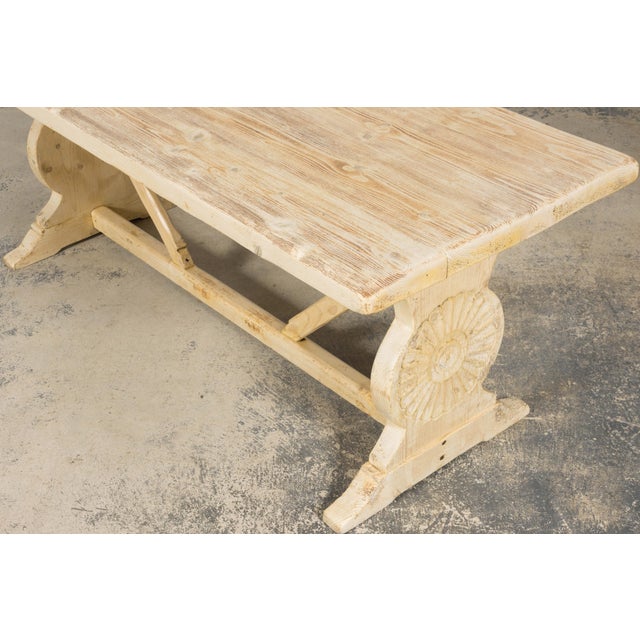 Late 19th Century French Provincial Bleached Pine Monastery Dining Table For Sale - Image 9 of 18