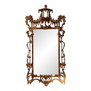 Mid-Century Italian Florentine Giltwood Pagoda Mirror