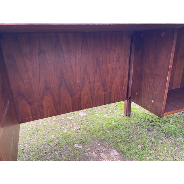 Vintage Mid Century Modern Walnut Corner Desk For Sale - Image 12 of 12