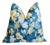 Early 21st Century Designer Madcap Cottage Blue & Gold Floral Feather/Down Pillow 22" Square For Sale - Image 5 of 5