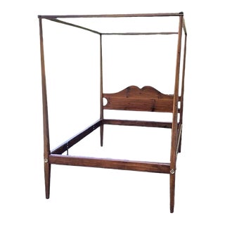Late 20th Century Stephen Von Hohen the Bucks County Collection Pine Pencil Post Full Size Canopy Bed For Sale
