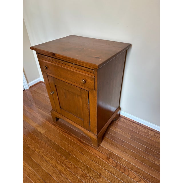 American Vintage Wood Cabinet With Drawer and Pull-Out Table For Sale - Image 3 of 9