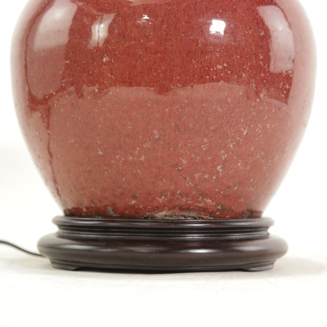 Ceramic Vintage Oxblood Glazed Ceramic Table Lamp For Sale - Image 7 of 11