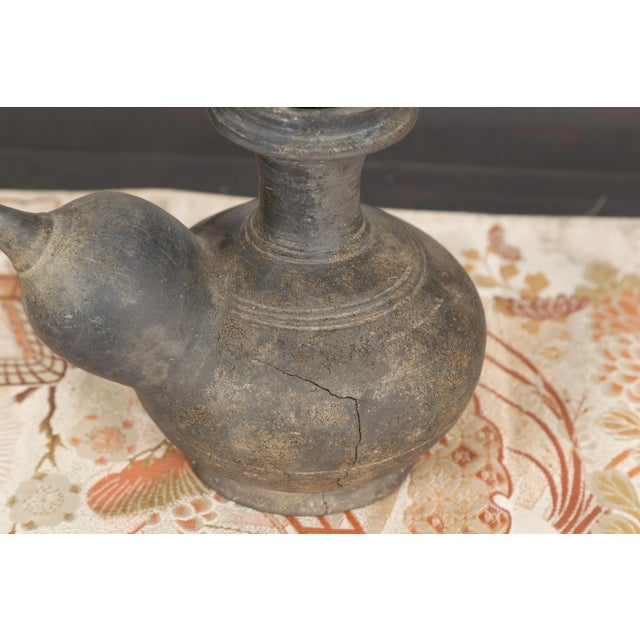 Chinese Ming Dynasty 17th Century Earthenware Ewer Kendi Ritual Water Vessel For Sale - Image 11 of 13