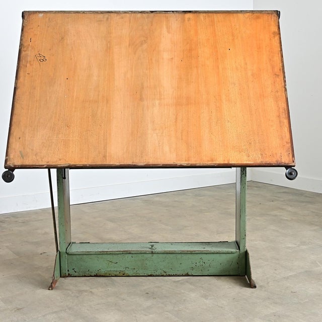 A monumental architect's drafting table from Paris, circa 1950, the UNIC brand is a class of its own for the quality of...