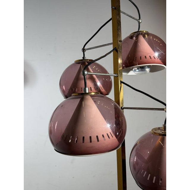 Vintage Pendant Light in Pink Acrylic Glass from Lamter Milano For Sale - Image 6 of 9