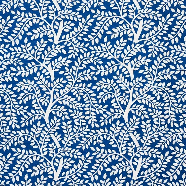 Contemporary Sample - Schumacher Temple Garden Ii Fabric in Blue For Sale - Image 3 of 3