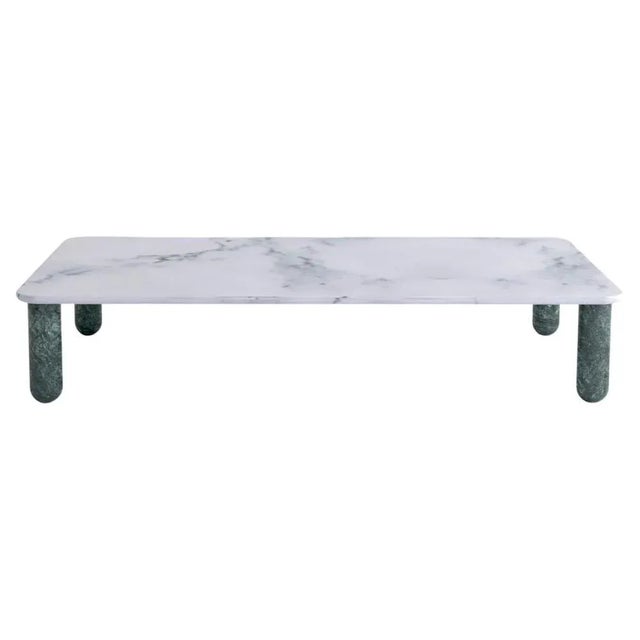XLarge White and Green Marble Sunday Coffee Table by Jean-Baptiste Souletie For Sale - Image 10 of 10