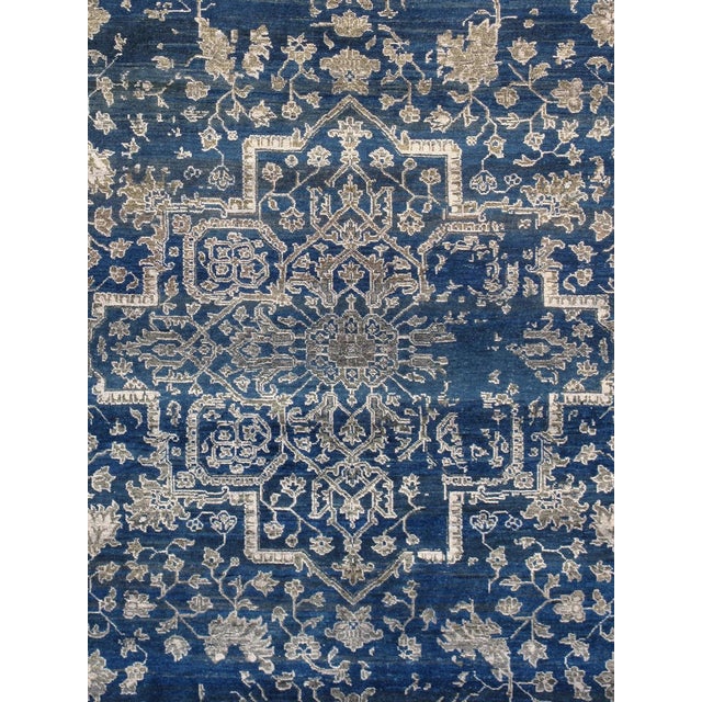 Modern Pasargad Home Transitional Blue Area Rug-9' 0" X 11'10" For Sale - Image 3 of 12