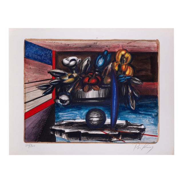 Franz Priking, Still Life with Sphere, Lithograph For Sale