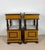 1940s French Empire Style Marble-Top Nightstands with Cabinet Doors, 1940, Set of 2 For Sale - Image 5 of 12