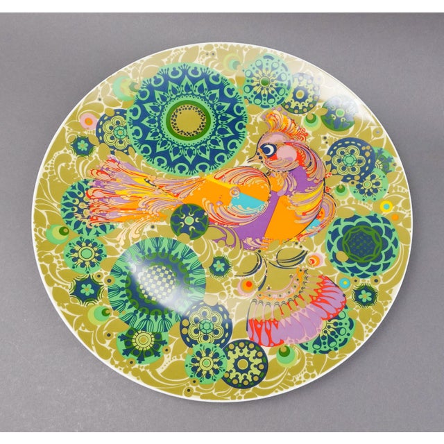 Rosenthal Vintage Rosenthal Germany Bjorn Wiinblad Bird of Paradise Firebird Charger Wall Plate For Sale - Image 4 of 7