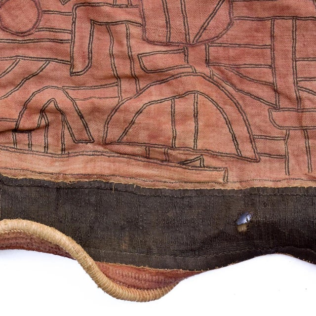 African Early 20th Century Kuba Royal Appliquéd Raffia Textile 60x26 Inch Sidley Collection For Sale - Image 3 of 8