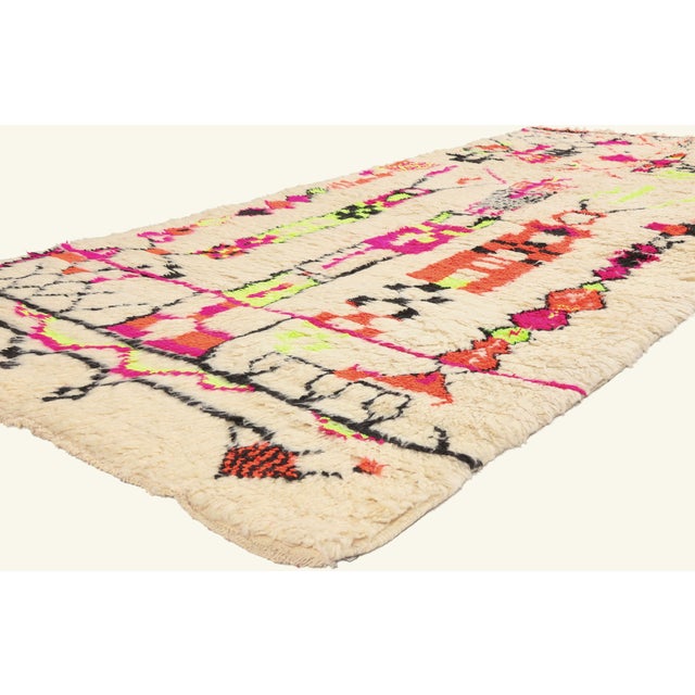 22067 Vintage Azilal Moroccan Rug, 04'05 x 09'10. The Guardian's Legacy: A Vintage Azilal Moroccan Masterpiece of...