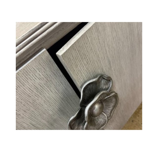 Currey & Company Grey Demi-Lune Cabinet For Sale - Image 4 of 6