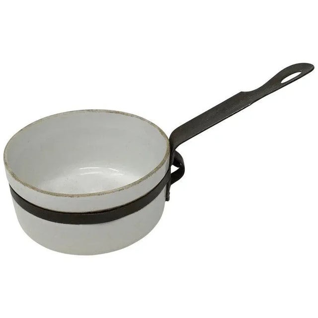 Small Porcelain and Metal Sauce Pan For Sale - Image 9 of 9